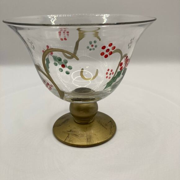 Pfaltzgraff Holiday Gold Pedestal Dessert Bowls - set of 4 NEW IN BOX - Picture 1 of 6